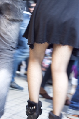 random japanese girl with semi short skirt