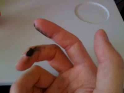 ink on fingers